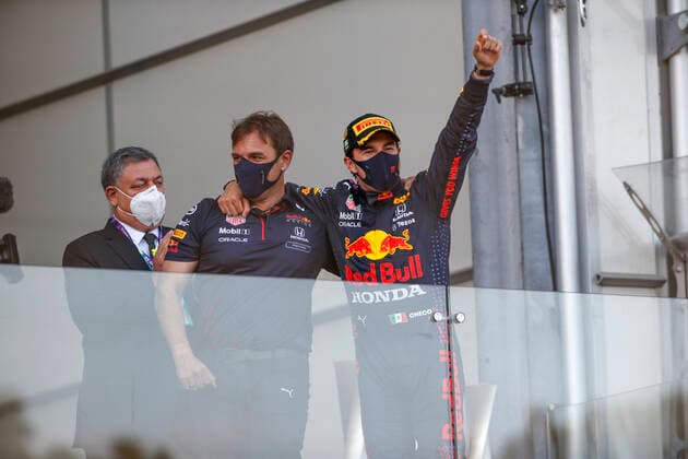 Pierre Wache (Red Bull Racing), 11 Sergio Perez (MEX, Red Bull Racing), F1 Grand Prix of Azerbaijan at Baku City Circuit on June 6, 2021 in Baku, Azerbaijan. (Photo by HOCH ZWEI) Baku Azerbaijan