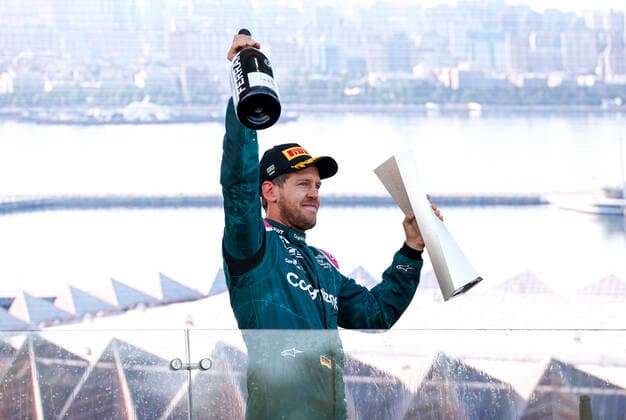 5 Sebastian Vettel (GER, Aston Martin Cognizant F1 Team), F1 Grand Prix of Azerbaijan at Baku City Circuit on June 6, 2021 in Baku, Azerbaijan. (Photo by HOCH ZWEI) Baku Azerbaijan