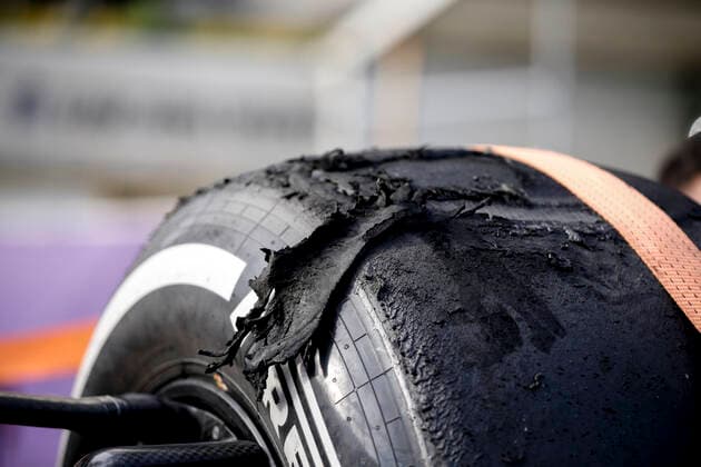 Car of 33 Max Verstappen (NED, Red Bull Racing) after crash, F1 Grand Prix of Azerbaijan at Baku City Circuit on June 6, 2021 in Baku, Azerbaijan. (Photo by HOCH ZWEI) Baku Azerbaijan
