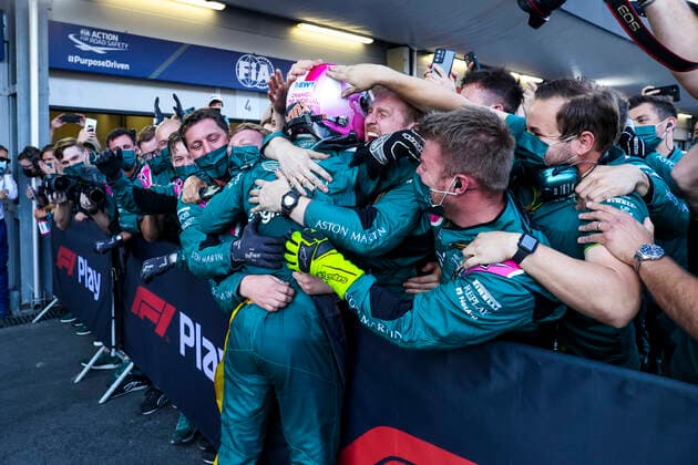 5 Sebastian Vettel (GER, Aston Martin Cognizant F1 Team), F1 Grand Prix of Azerbaijan at Baku City Circuit on June 6, 2021 in Baku, Azerbaijan. (Photo by HOCH ZWEI) Baku Azerbaijan