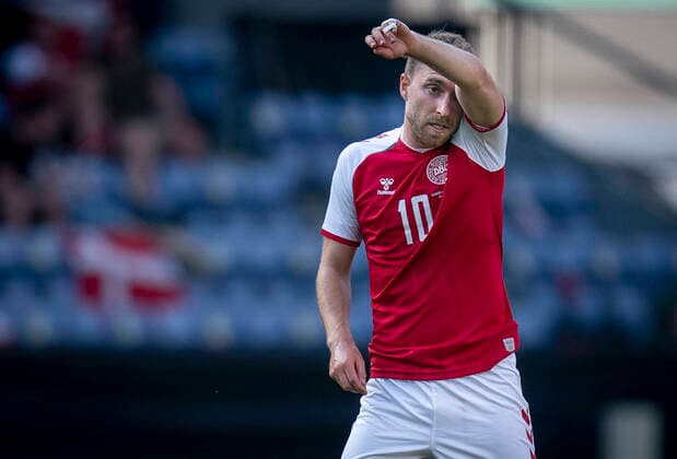 Fußball, Länderspiel, Dänemark - Bosnien Herzegowina Danmarks Christian Eriksen under testkampen mellem Danmark-Bosnien-Hercegovina paa Broendby Stadion, soendag den 6 juni 2021.. , Copenhagen Denmark