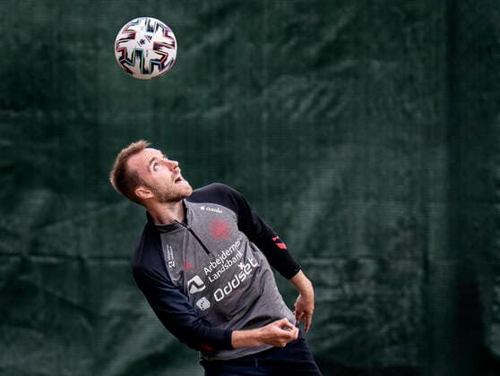 Christian Eriksen under landsholdstraening i Helsingoer, mandag den 7 juni 2021. , Copenhagen Denmark