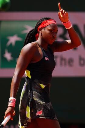 Mandatory Credit: Photo by Javier Garcia BPI Shutterstock (12019129bp) Coco Gauff in fourth round action French Open Tennis, Day Nine, Roland Garros, Paris, France - 07 Jun 2021 French Open Tennis, Day Nine, Roland Garros, Paris, France - 07 Jun 2021  Copyright: xJavierxGarcia BPI Shutterstockx 12019129bp