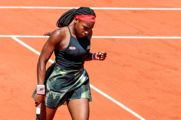 TENNIS - French Open 2021 PARIS,FRANCE,07.June.21 - TENNIS - WTA, Tennis Damen Tour, French Open, Roland Garros, Grand Slam. Image shows the rejoicing of Coco Gauff (USA).  GEPAxpictures xPatrickxSteiner