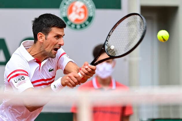 Novak Djokovic (Srb) TENNIS : Internationaux de France Roland Garros 2021 - Paris - 07 06 2021 JBAutissier Panoramic 