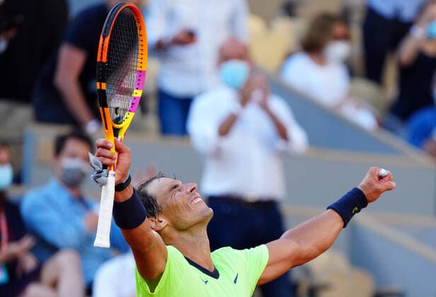 Mandatory Credit: Photo by Javier Garcia BPI Shutterstock (12019129ko) Rafael Nadal celebrates winning his fourth round match French Open Tennis, Day Nine, Roland Garros, Paris, France - 07 Jun 2021 French Open Tennis, Day Nine, Roland Garros, Paris, France - 07 Jun 2021  Copyright: xJavierxGarcia BPI Shutterstockx 12019129ko
