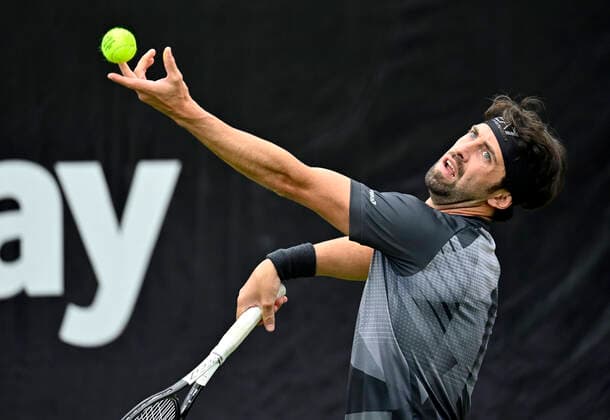 Nikoloz Basilashvili (GEO) Aktion Aufschlag 08.06.2021 Tennis MercedesCup Stuttgart 2021 Weißenhof ATP, Tennis Herren 07.-13.06.2021 Tennis MercedesCup Stuttgart 2021