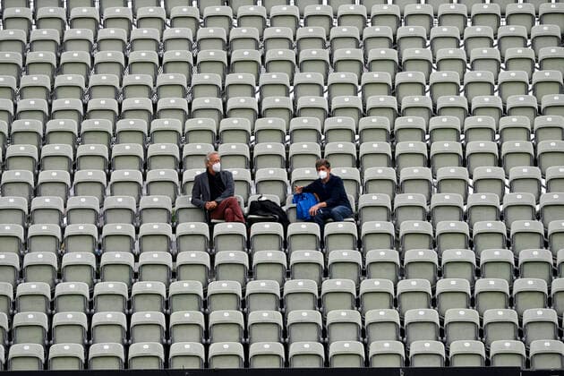 auf der Tribuene werden die AHA Regeln eingehalten 08.06.2021 Tennis MercedesCup Stuttgart 2021 Weißenhof ATP, Tennis Herren 07.-13.06.2021 Tennis MercedesCup Stuttgart 2021