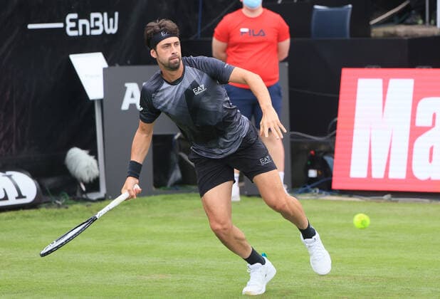 08.06.2021, ATP, Tennis Herren Tour Mercedes Cup Stuttgart, Weissenhofff, Tennis, im Bild: Nikoloz Basilashvili (GEO)