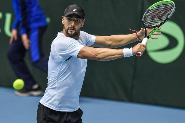 Sofia, Bulgaria, Tennis, Davis Cup, Sofia Hall Dimitar Kuzmanov (BUL) Tennis - Davis Cup - Bulgaria vs. Mexico - Dimitar Kuzmanov vs Gerardo Lopez Vallasenor - 06.03.21 Copyright: xx