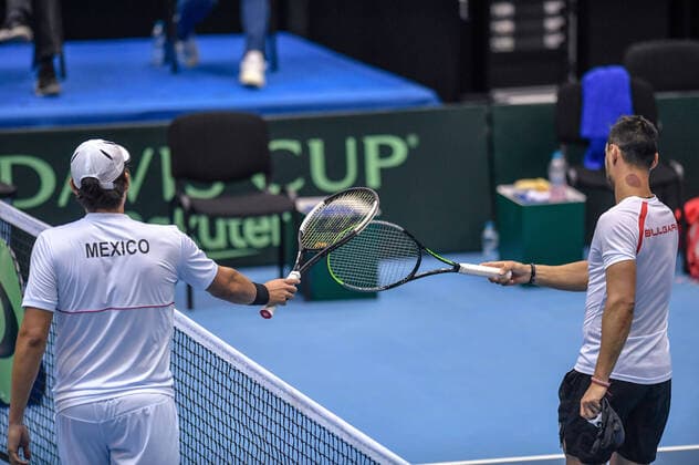 Sofia, Bulgaria, Tennis, Davis Cup, Sofia Hall Dimitar Kuzmanov (BUL) and Gerardo Lopez Vallasenor (MEX) Tennis - Davis Cup - Bulgaria vs. Mexico - Dimitar Kuzmanov vs Gerardo Lopez Vallasenor - 06.03.21 Copyright: xx