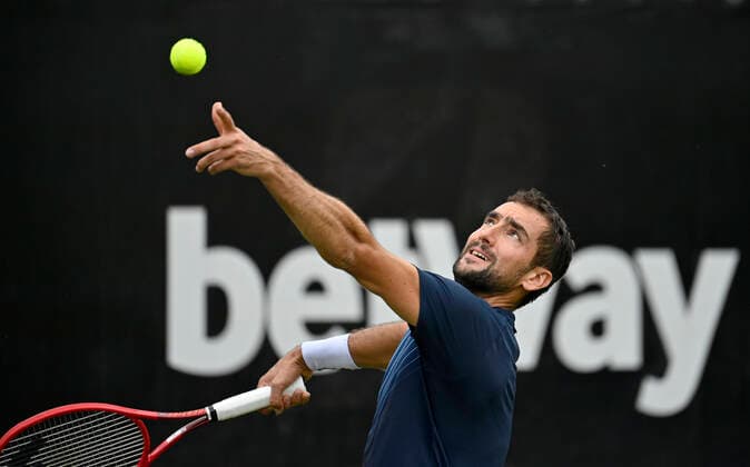 Marin Cilic (CRO) Aufschlag 08.06.2021 Tennis MercedesCup Stuttgart 2021 Weißenhof ATP, Tennis Herren 07.-13.06.2021 Tennis MercedesCup Stuttgart 2021