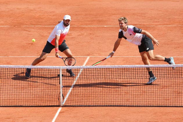 Kevin Krawietz Horia Tecau (mit Kappe), Herren Doppel Tennis - French Open 2021 - Grand Slam - Roland Garros - Paris - - France - 8 June 2021. Copyright: xJuergenxHasenkopfx