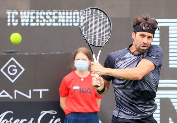 08.06.2021, ATP, Tennis Herren Tour Mercedes Cup Stuttgart, Weissenhofff, Tennis, im Bild: Nikoloz Basilashvili (GEO)