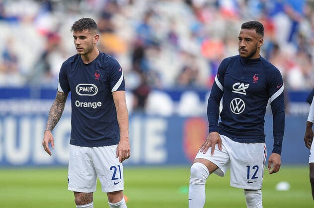 Lucas Hernandez ( 21 - France ) - Corentin Tolisso ( 12 - France ) - Echauffement - FOOTBALL : France vs Bulgarie - Match Amical - Saint Denis - 08 06 2021 FedericoPestellini Panoramic 