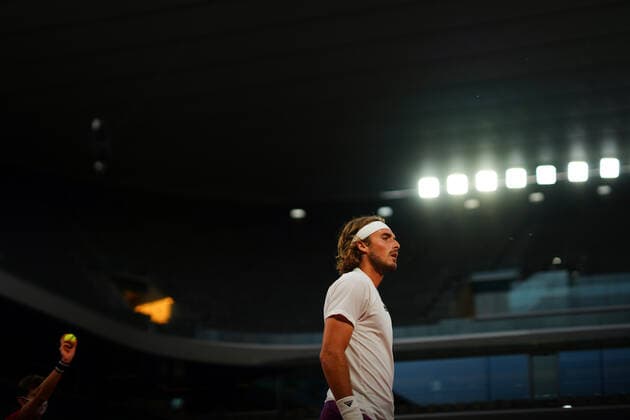 Mandatory Credit: Photo by Javier Garcia BPI Shutterstock (12042203mr) Stefanos Tsitsipas during his quarter final match French Open Tennis, Day Ten, Roland Garros, Paris, France - 08 Jun 2021 French Open Tennis, Day Ten, Roland Garros, Paris, France - 08 Jun 2021  Copyright: xJavierxGarcia BPI Shutterstockx 12042203mr