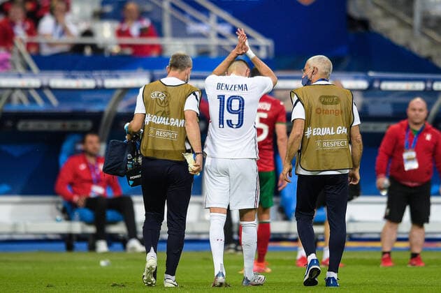 Sortie sur blessure de Karim Benzema ( 19 - France ) - FOOTBALL : France vs Bulgarie - Match Amical - Saint Denis - 08 06 2021 FedericoPestellini Panoramic 