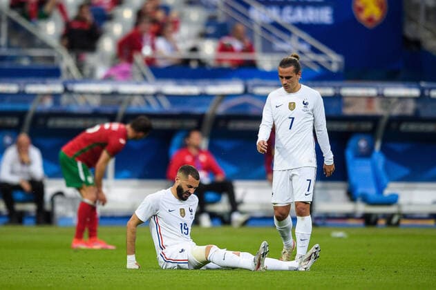Sortie sur blessure de Karim Benzema ( 19 - France ) - FOOTBALL : France vs Bulgarie - Match Amical - Saint Denis - 08 06 2021 FedericoPestellini Panoramic 