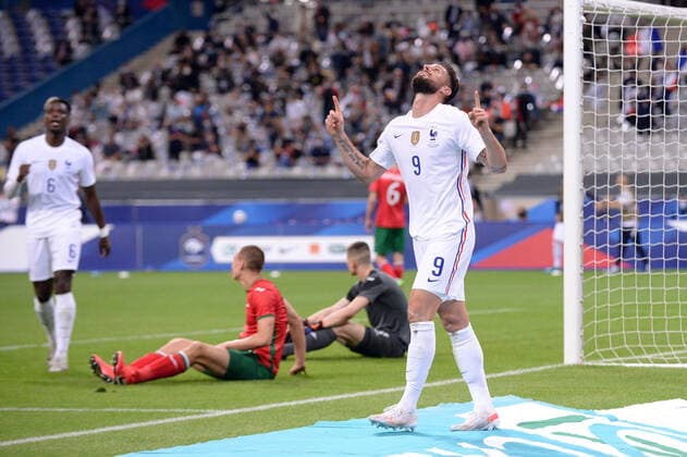 JOIE - 09 OLIVIER GIROUD (FRA) FOOTBALL : France vs Bulgarie - Match Amical - Preparation UEFA EURO, EM, Europameisterschaft,Fussball 2020 - 08 06 2021 FEP Panoramic 