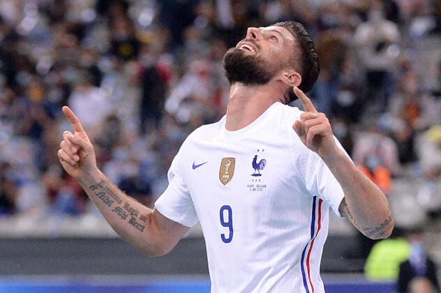 JOIE - 09 OLIVIER GIROUD (FRA) FOOTBALL : France vs Bulgarie - Match Amical - Preparation UEFA EURO, EM, Europameisterschaft,Fussball 2020 - 08 06 2021 FEP Panoramic 