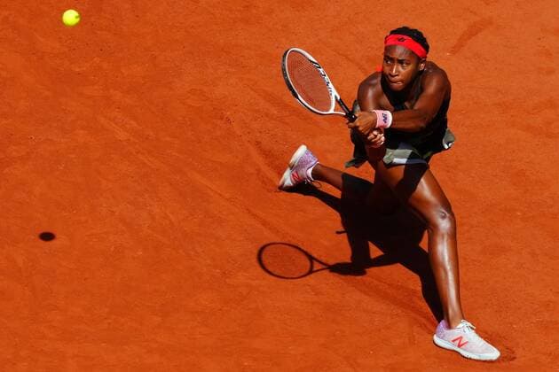 Mandatory Credit: Photo by Javier Garcia BPI Shutterstock (12046068be) Coco Gauff in quarter-final action French Open Tennis, Day Eleven, Roland Garros, Paris, France - 09 Jun 2021 French Open Tennis, Day Eleven, Roland Garros, Paris, France - 09 Jun 2021  Copyright: xJavierxGarcia BPI Shutterstockx 12046068be