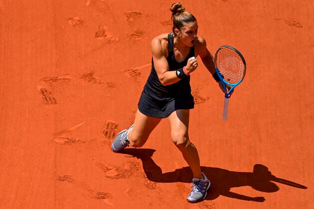 joie de Maria Sakkari (Gre) TENNIS : Internationaux de France Roland Garros 2021 - Paris - 09 06 2021 JBAutissier Panoramic 