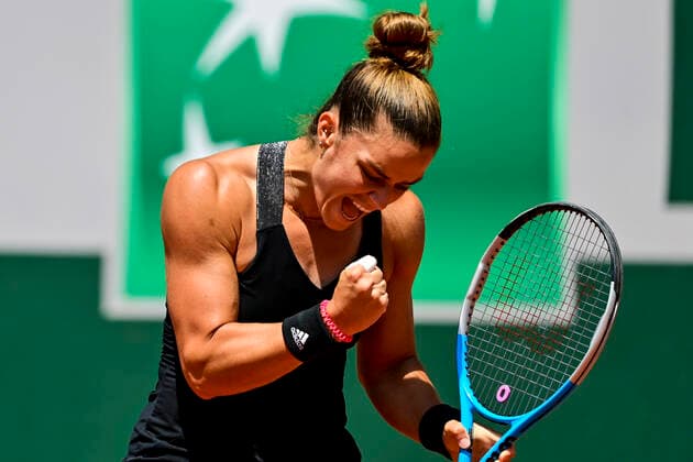 joie de Maria Sakkari (Gre) TENNIS : Internationaux de France Roland Garros 2021 - Paris - 09 06 2021 JBAutissier Panoramic 
