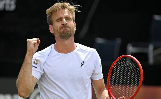 Peter Gojowczyk (GER) Jubel jubelt über Matchgewinn Faust Gestik, Geste Schlussjubel 09.06.2021 Tennis MercedesCup Stuttgart 2021 Weißenhof ATP, Tennis Herren 07.-13.06.2021 Tennis MercedesCup Stuttgart 2021