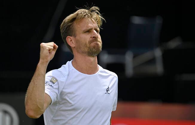 Peter Gojowczyk (GER) Jubel jubelt über Matchgewinn Faust Gestik, Geste Schlussjubel 09.06.2021 Tennis MercedesCup Stuttgart 2021 Weißenhof ATP, Tennis Herren 07.-13.06.2021 Tennis MercedesCup Stuttgart 2021