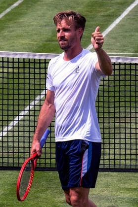 Jubel und Freude bei Peter Gojowczyk (GER) über seinen Dreisatzsieg (5:7,6:4,6:2) gegen Ilya Ivashka (BLR). Deutschland, Stuttgart, 09.06.2021, Tennis, ATP250, MercedesCup 2021, 1.Runde, P.Gojowczyk (GER)-I. Ivashka (BLR), TC Weissenhof Foto: A2 Bildagentur Peter Hartenfelser