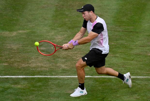 Dominik Koepfer Köpfer (GER) Aktion 09.06.2021 Tennis MercedesCup Stuttgart 2021 Weißenhof ATP, Tennis Herren 07.-13.06.2021 Tennis MercedesCup Stuttgart 2021