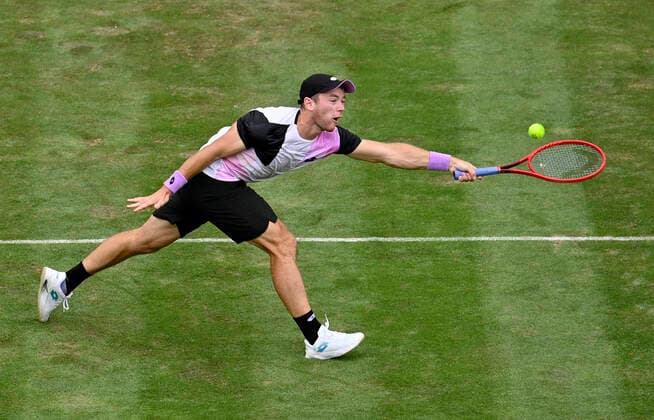 Dominik Koepfer Köpfer (GER) Aktion 09.06.2021 Tennis MercedesCup Stuttgart 2021 Weißenhof ATP, Tennis Herren 07.-13.06.2021 Tennis MercedesCup Stuttgart 2021