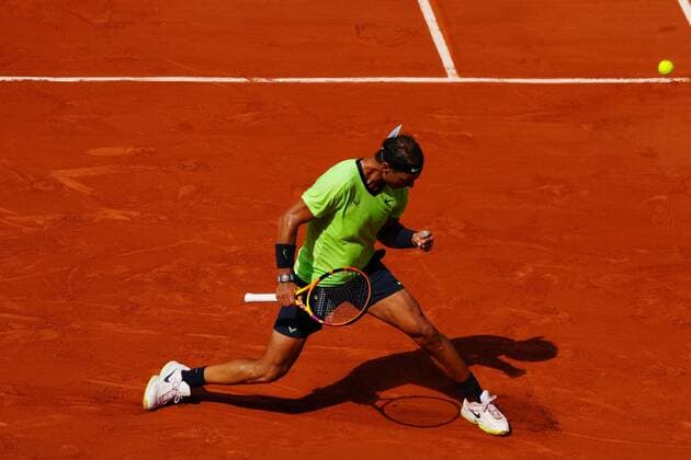 Mandatory Credit: Photo by Javier Garcia BPI Shutterstock (12046068if) Rafael Nadal celebrates breaking to make it 3-2 in the second set French Open Tennis, Day Eleven, Roland Garros, Paris, France - 09 Jun 2021 French Open Tennis, Day Eleven, Roland Garros, Paris, France - 09 Jun 2021  Copyright: xJavierxGarcia BPI Shutterstockx 12046068if