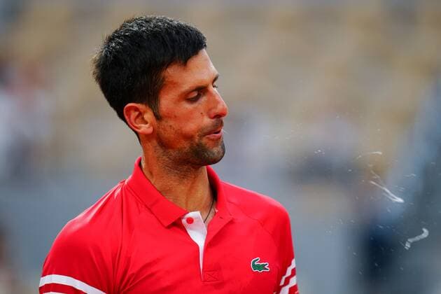 Mandatory Credit: Photo by Javier Garcia BPI Shutterstock (12046068kt) Novak Djokovic in quarter final action French Open Tennis, Day Eleven, Roland Garros, Paris, France - 09 Jun 2021 French Open Tennis, Day Eleven, Roland Garros, Paris, France - 09 Jun 2021  Copyright: xJavierxGarcia BPI Shutterstockx 12046068kt