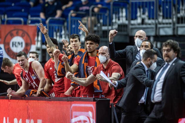 Basketball Berlin 09.06.2021 1. Bundesliga easyCredit BBL Saison 2020 2021 Playoffs Finale Spiel 1 Alba Berlin - FC Bayern München Jubel Bayern München