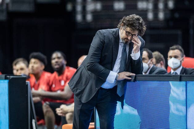 Basketball Berlin 09.06.2021 1. Bundesliga easyCredit BBL Saison 2020 2021 Playoffs Finale Spiel 1 Alba Berlin - FC Bayern München Andrea Trinchieri (München, Trainer)