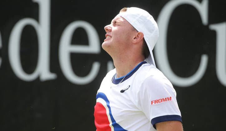 Stuttgart , Tennis MercedesCup 2021 , Dominic Stricker ( SUI )