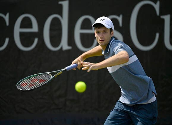 Hubert Hurkacz ((POL) Aktion 10.06.2021 Tennis MercedesCup Stuttgart 2021 Weißenhof ATP, Tennis Herren 07.-13.06.2021 Tennis MercedesCup Stuttgart 2021