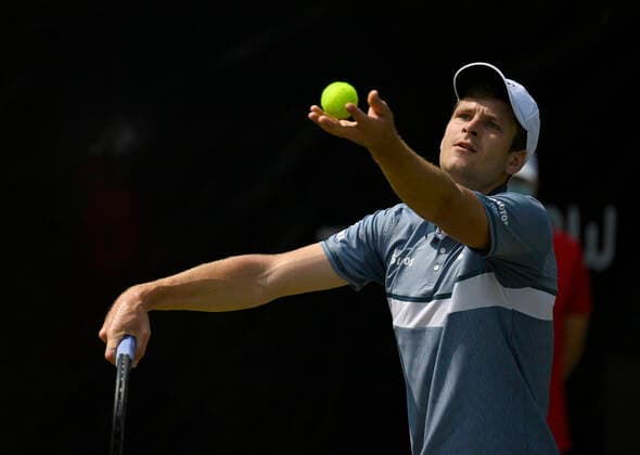 Hubert Hurkacz ((POL) Aktion Aufschlag 10.06.2021 Tennis MercedesCup Stuttgart 2021 Weißenhof ATP, Tennis Herren 07.-13.06.2021 Tennis MercedesCup Stuttgart 2021