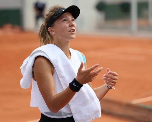 Oksana Selekhmeteva (RUS) redet mit dem Stuhlschiedsrichter, Juniorinnen Einzel, GS Copyright: xJuergenxHasenkopfx