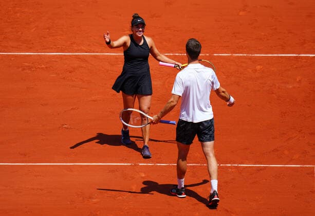 Mandatory Credit: Photo by Javier Garcia BPI Shutterstock (12058061k) Desirae Krawczyk and Joe Salisbury celebrate winning the final of the Mixed Doubles French Open Tennis, Day Twelve, Roland Garros, Paris, France - 10 Jun 2021 French Open Tennis, Day Twelve, Roland Garros, Paris, France - 10 Jun 2021  Copyright: xJavierxGarcia BPI Shutterstockx 12058061k