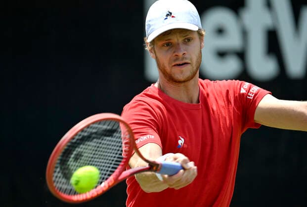 Yannick Hanfmann (GER) Aktion 10.06.2021 Tennis MercedesCup Stuttgart 2021 Weißenhof ATP, Tennis Herren 07.-13.06.2021 Tennis MercedesCup Stuttgart 2021