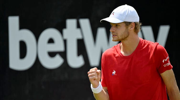 Yannick Hanfmann (GER) Jubel jubelt Faust Gestik, Geste 10.06.2021 Tennis MercedesCup Stuttgart 2021 Weißenhof ATP, Tennis Herren 07.-13.06.2021 Tennis MercedesCup Stuttgart 2021