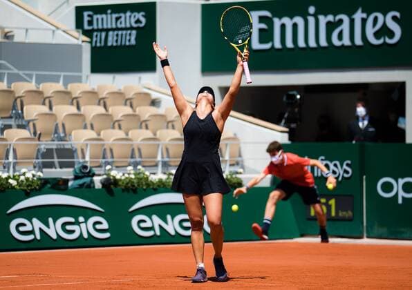 Mandatory Credit: Photo by Rob Prange Shutterstock (12058015j) Desirae Krawczyk of the United States after winning the Mixed Doubles final with partner Joe Salisbury at the 2021 Roland Garros Grand Slam Tournament French Open Tennis, Day Twelve, Roland Garros, Paris, France - 10 Jun 2021 French Open Tennis, Day Twelve, Roland Garros, Paris, France - 10 Jun 2021  Copyright: xRobxPrange Shutterstockx 12058015j