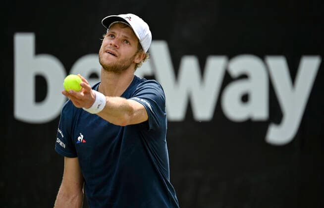 Yannick Hanfmann (GER) Aktion 10.06.2021 Tennis MercedesCup Stuttgart 2021 Weißenhof ATP, Tennis Herren 07.-13.06.2021 Tennis MercedesCup Stuttgart 2021