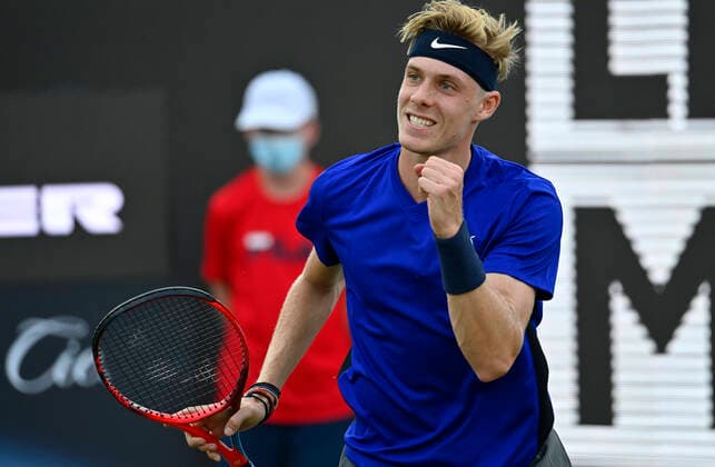 Denis Shapovalov Schapowalow (CAN) Jubel jubelt Gestik, Geste Faust 10.06.2021 Tennis MercedesCup Stuttgart 2021 Weißenhof ATP, Tennis Herren 07.-13.06.2021 Tennis MercedesCup Stuttgart 2021
