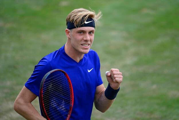 Denis Shapovalov Schapowalow (CAN) Jubel jubelt Gestik, Geste Faust 10.06.2021 Tennis MercedesCup Stuttgart 2021 Weißenhof ATP, Tennis Herren 07.-13.06.2021 Tennis MercedesCup Stuttgart 2021