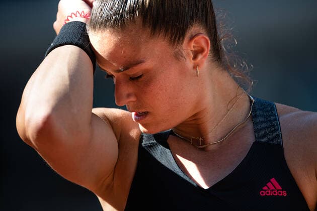 Maria SAKKARI of Greece reacts during her women s single against Barbora KREJCIKOVA of Czech Republic on the Semi final of the French Open tennis tournament at Roland Garros in Paris, France, 10 June 2021.  Copyright: xAurelienxMorissardx