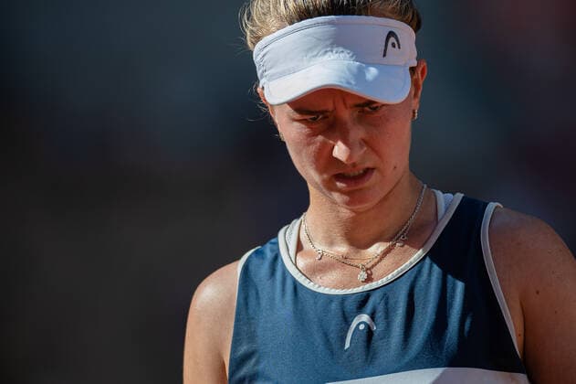 Barbora KREJCIKOVA of Czech Republic reacts during her women s single against Maria SAKKARI of Greece on the Semi final of the French Open tennis tournament at Roland Garros in Paris, France, 10 June 2021.  Copyright: xAurelienxMorissardx