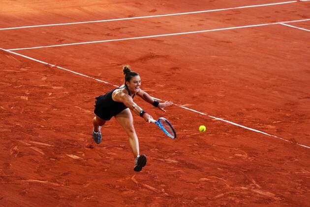 Mandatory Credit: Photo by Javier Garcia BPI Shutterstock (12058061hv) Maria Sakkari during her semi final match French Open Tennis, Day Twelve, Roland Garros, Paris, France - 10 Jun 2021 French Open Tennis, Day Twelve, Roland Garros, Paris, France - 10 Jun 2021  Copyright: xJavierxGarcia BPI Shutterstockx 12058061hv